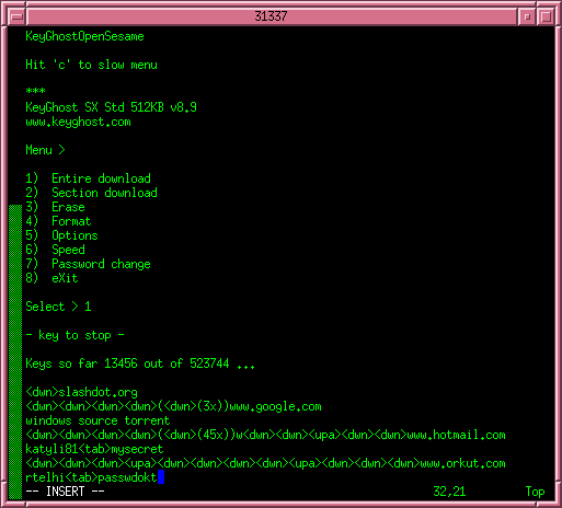 LinuxTotal ROI keyghost log